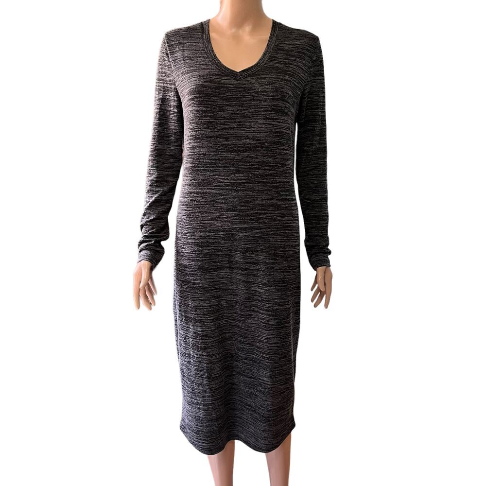 Philosophy Space Dye Long Sleeve Knit Midi Dress Large Business Casual Slinky